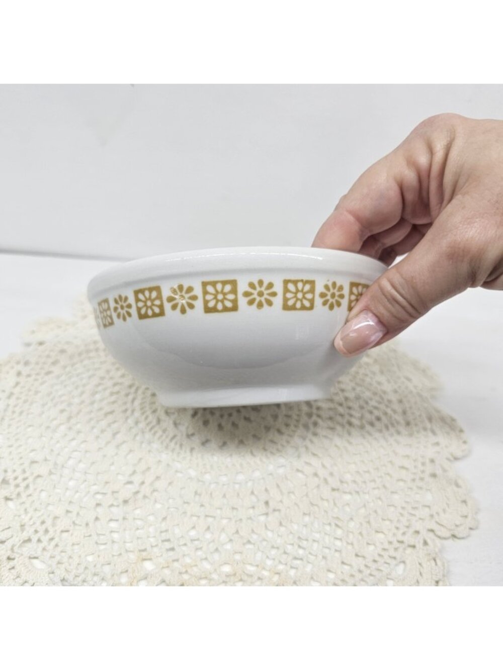 Vtg 1980’s Shenango China 6” Restaurant Ware Cereal Bowl White With Brown Design